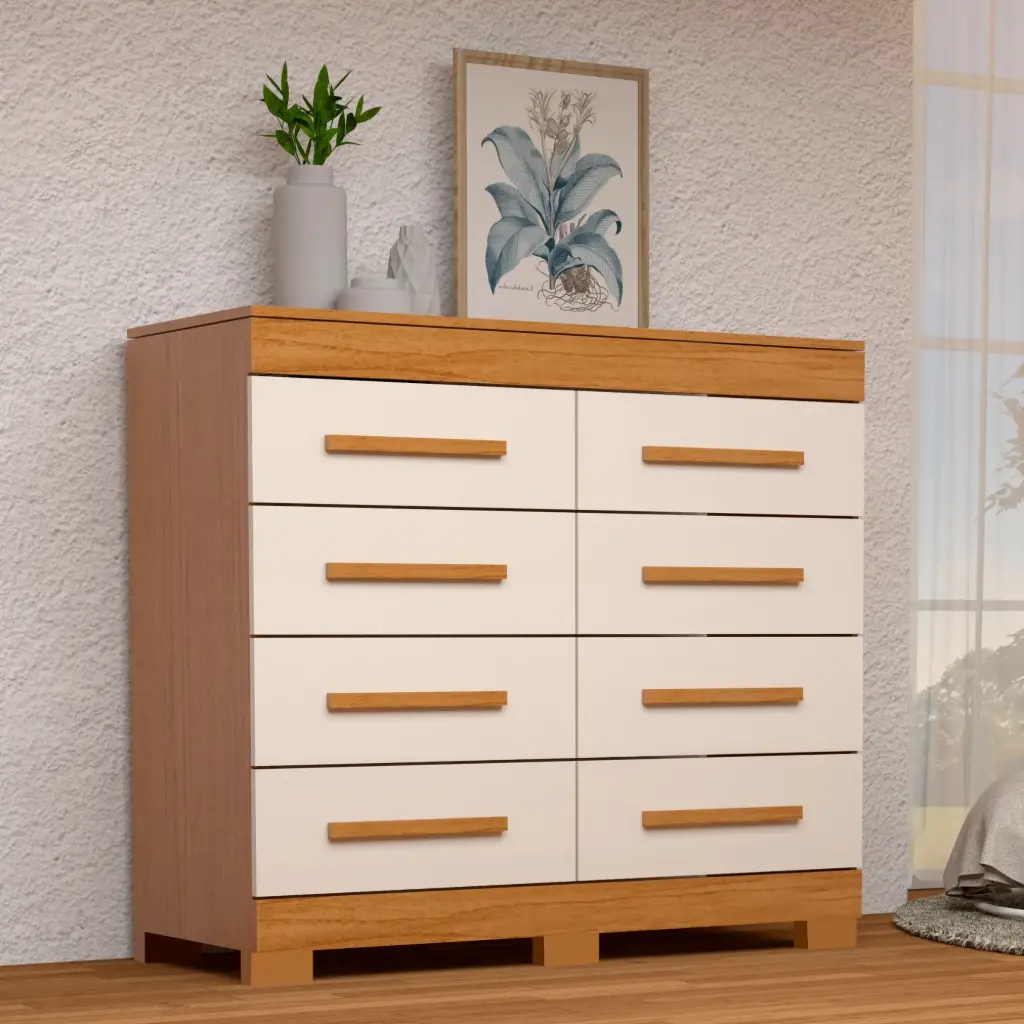  CÔMODA NALU 08 GAVETAS MDF ACP MOVEIS