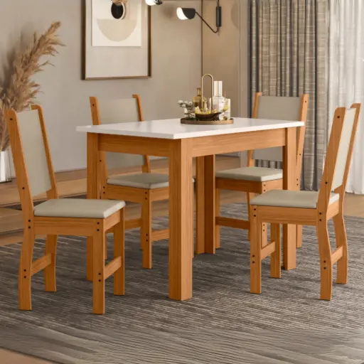  MESA BELLAGIO 4 CAD. S/ VIDRO CLARA POLIMAN 